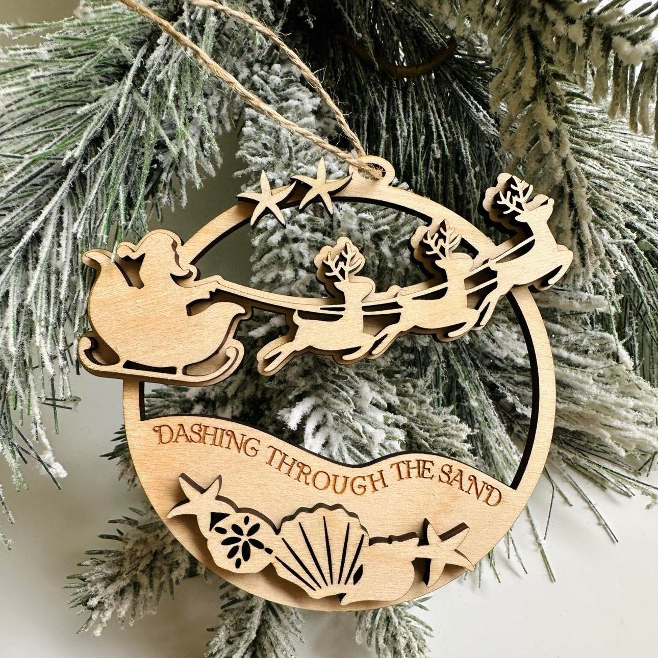 Dashing Through the Sand Christmas Ornament