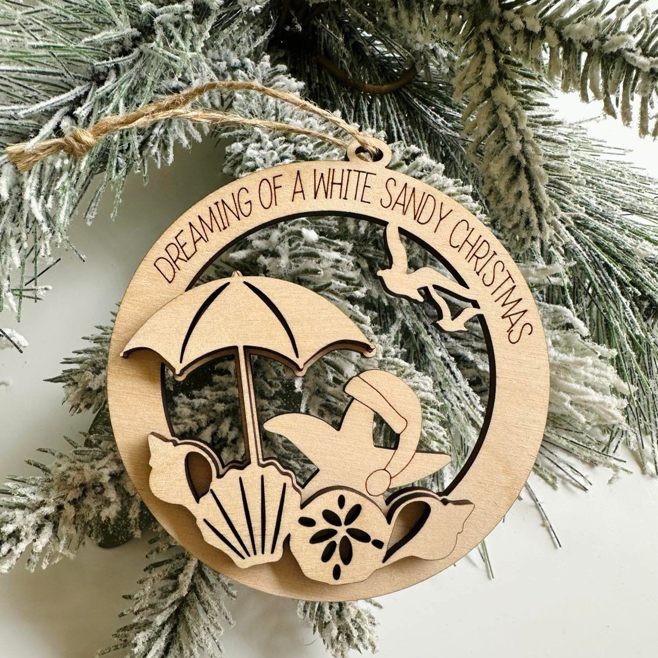 White Sandy Christmas Ornament