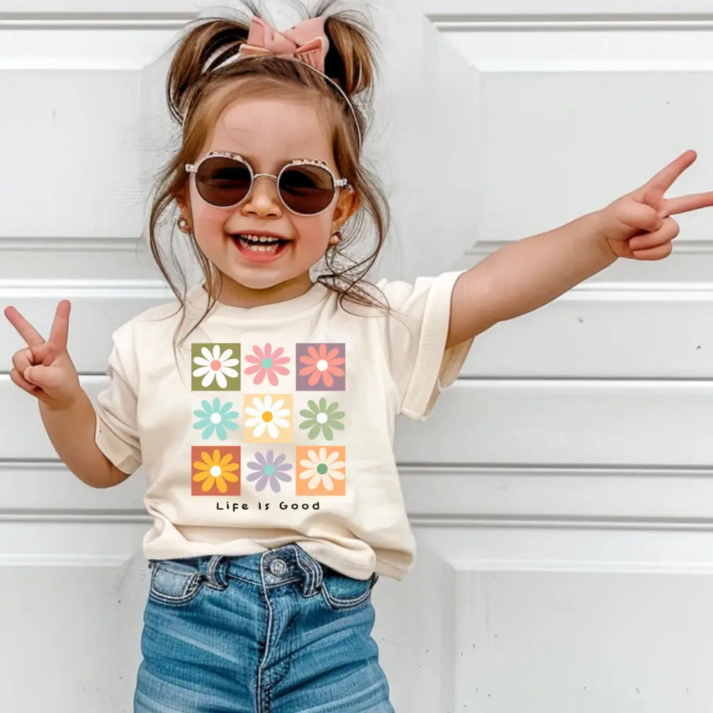Floral 9 Patch Youth Graphic Tee