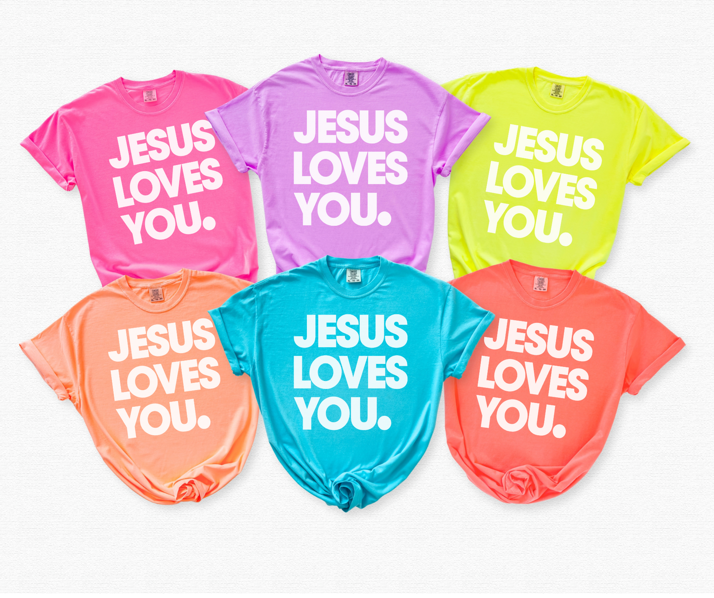Jesus Loves You Neon Faith Graphic Tee