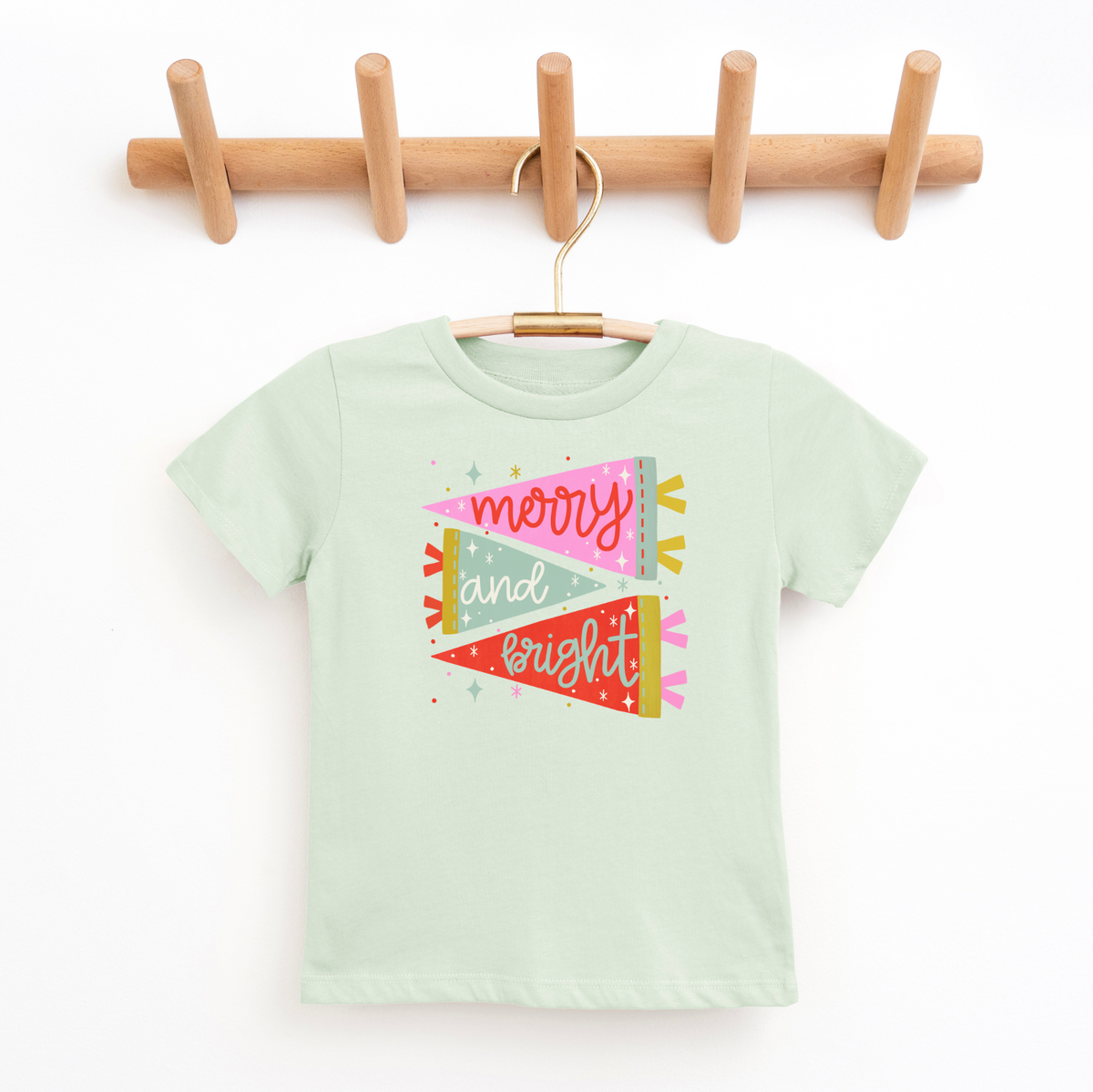 Merry Bright Pennant Youth Graphic Tee