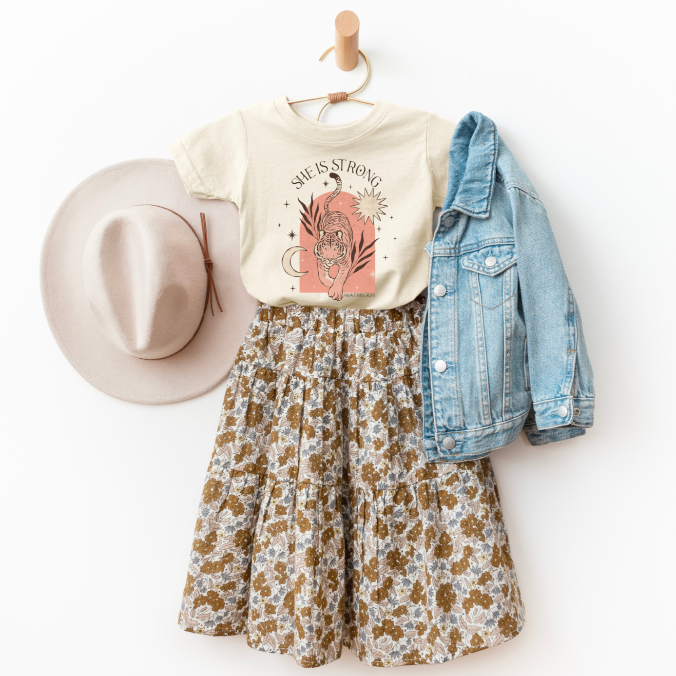 She is Strong Boho Youth Faith Graphic Tee