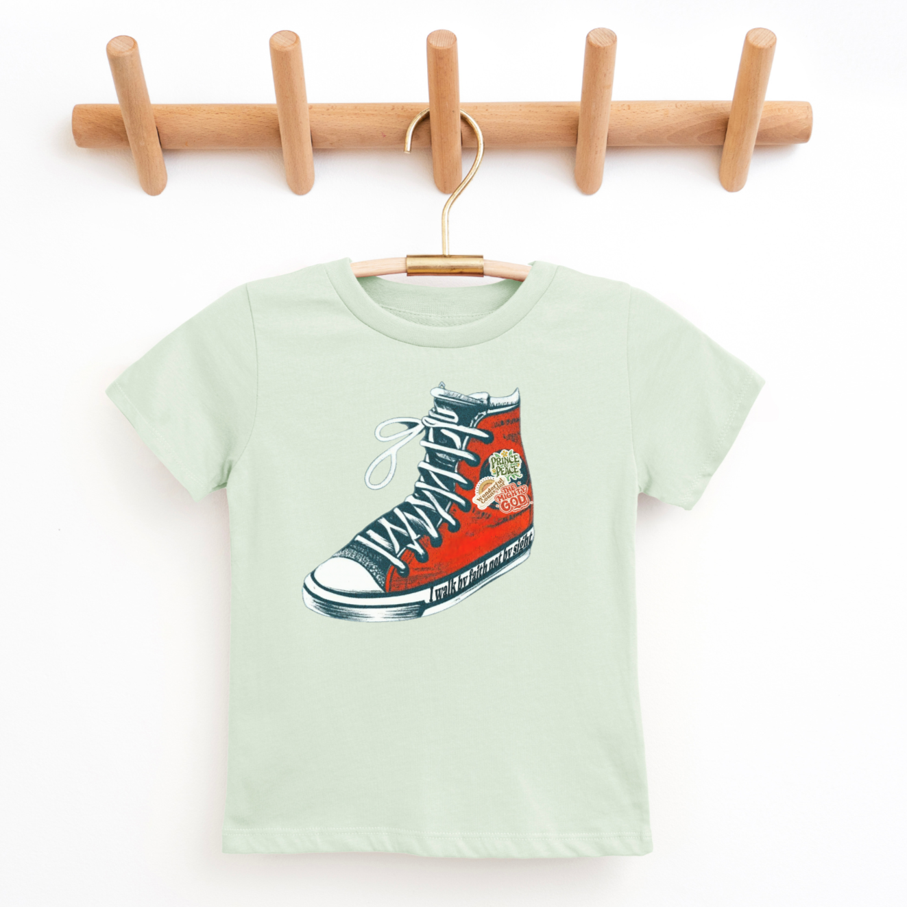 I Walk by Faith not by Sight Shoe Youth Faith Graphic Tee