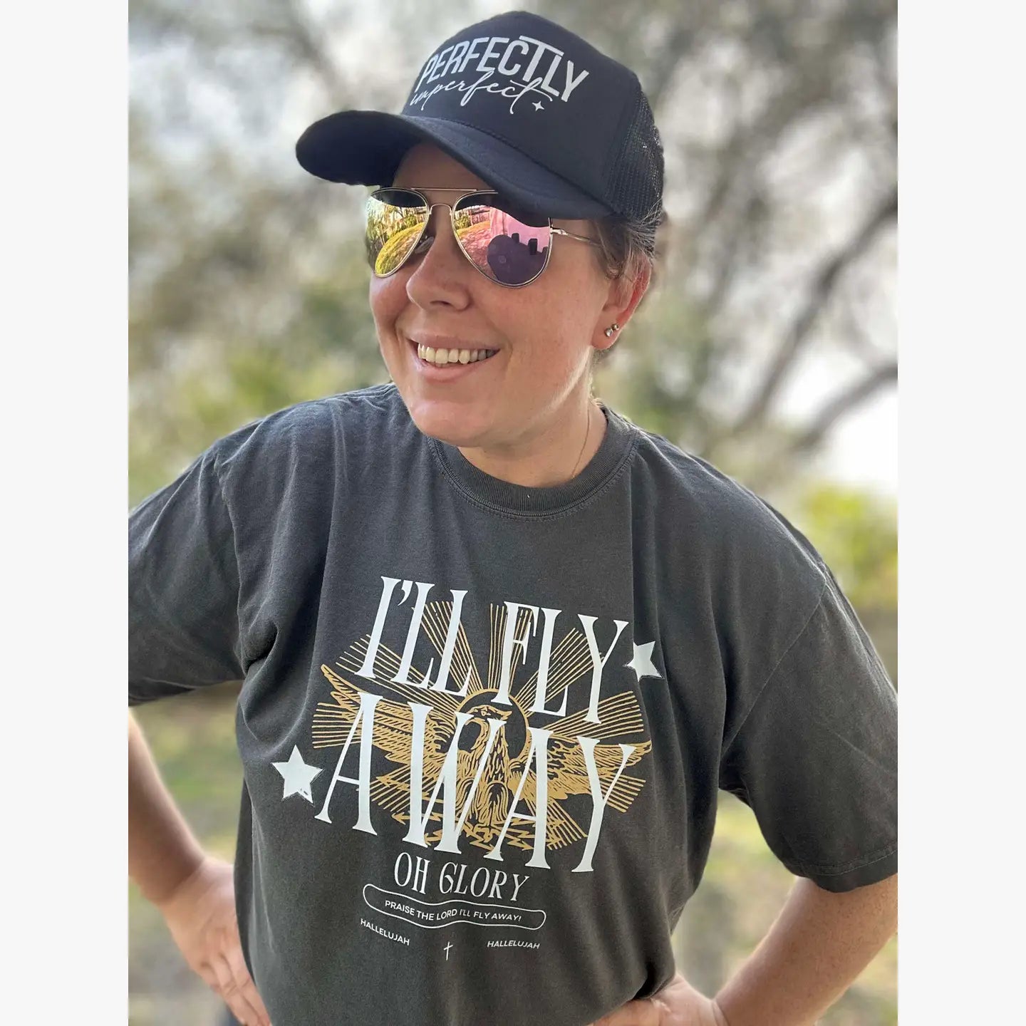 I'll Fly Away Oh Glory Faith Graphic Tee