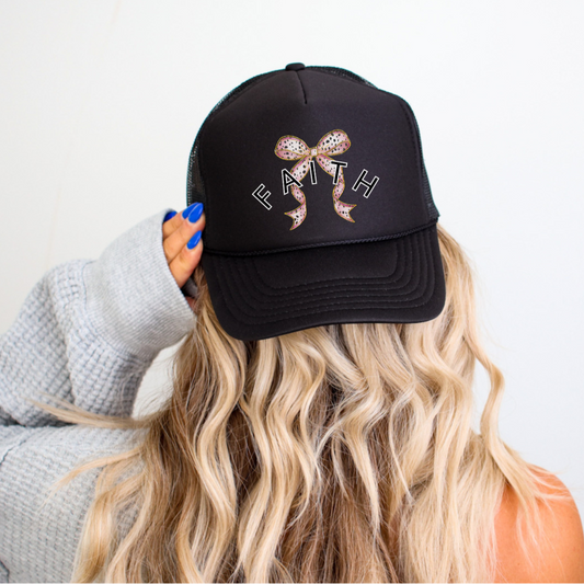 Faith Bow Foam Trucker Hat