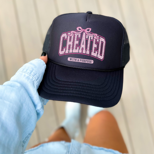 Created with a Purpose Coquette Bow Faith Foam Trucker Hat