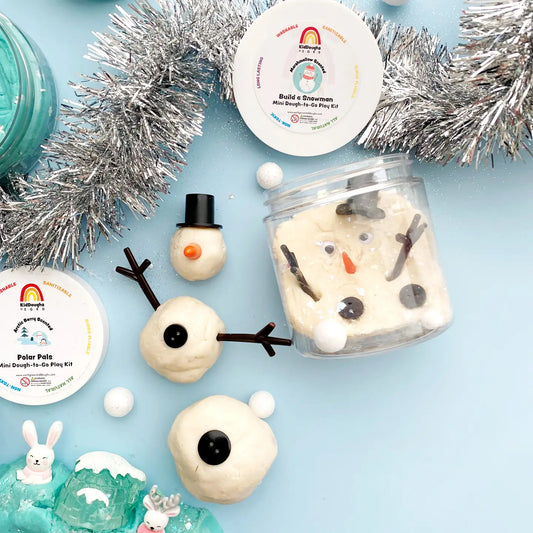 Build a Snowman Mini Sensory Play Dough Play Kit