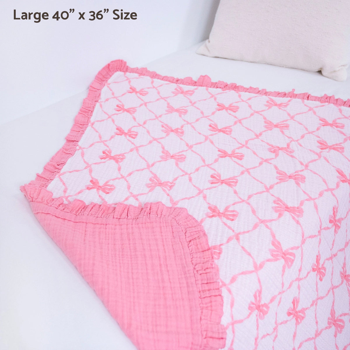 Ruffle Bow Muslin Quilt