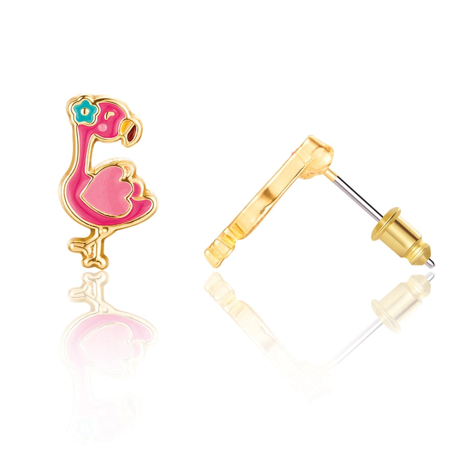 Fancy Flamingo Stud Earrings
