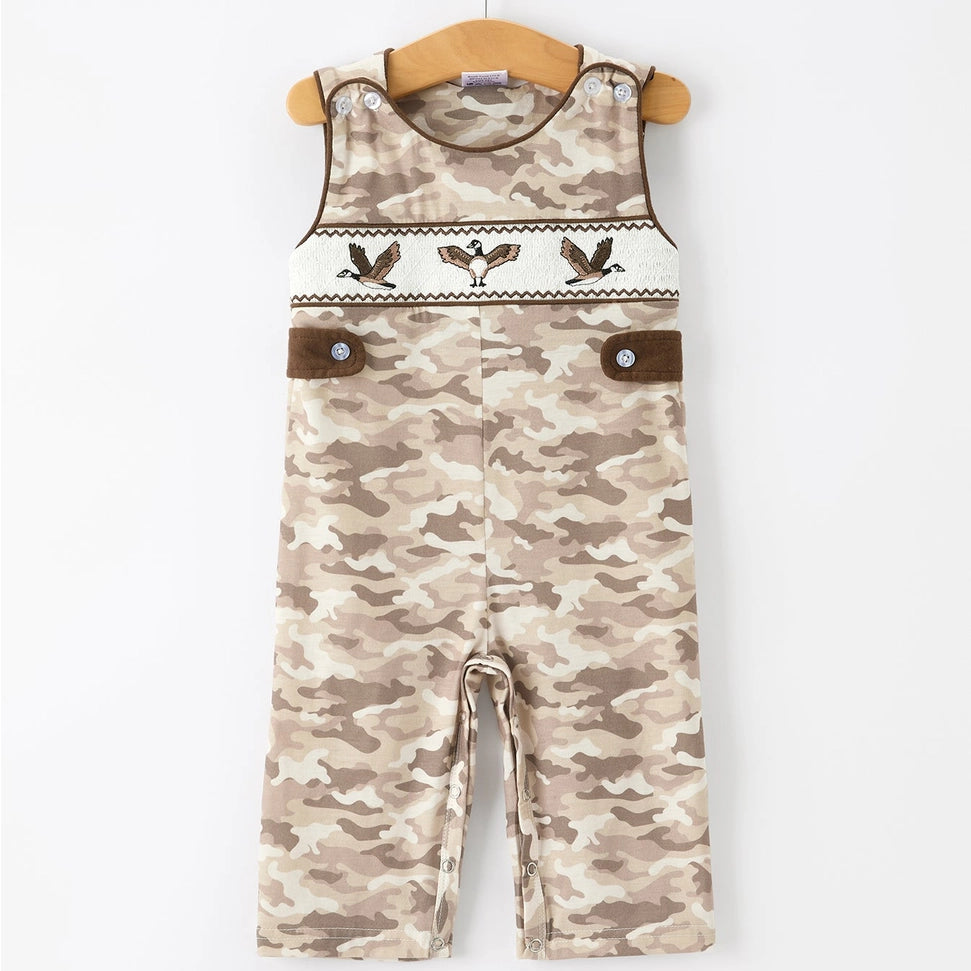 Camo Duck Smocked Romper
