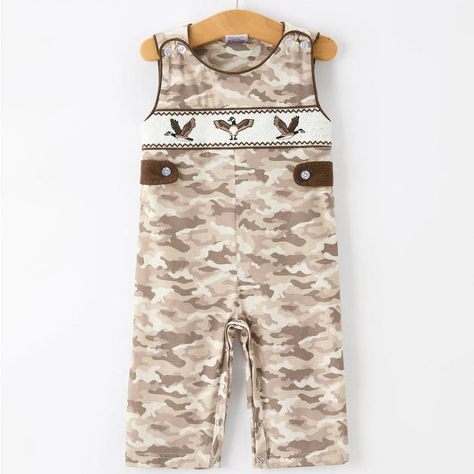 Camo Duck Smocked Romper