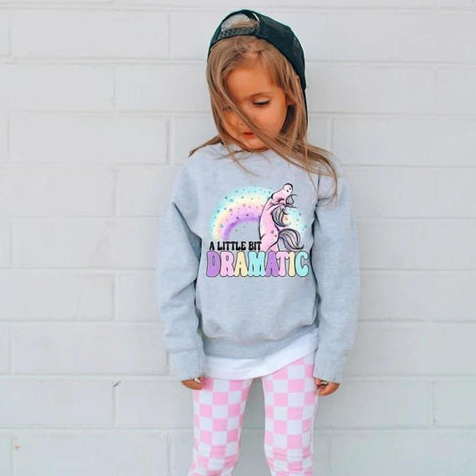 Little Bit Dramatic Youth Crewneck Sweatshirt