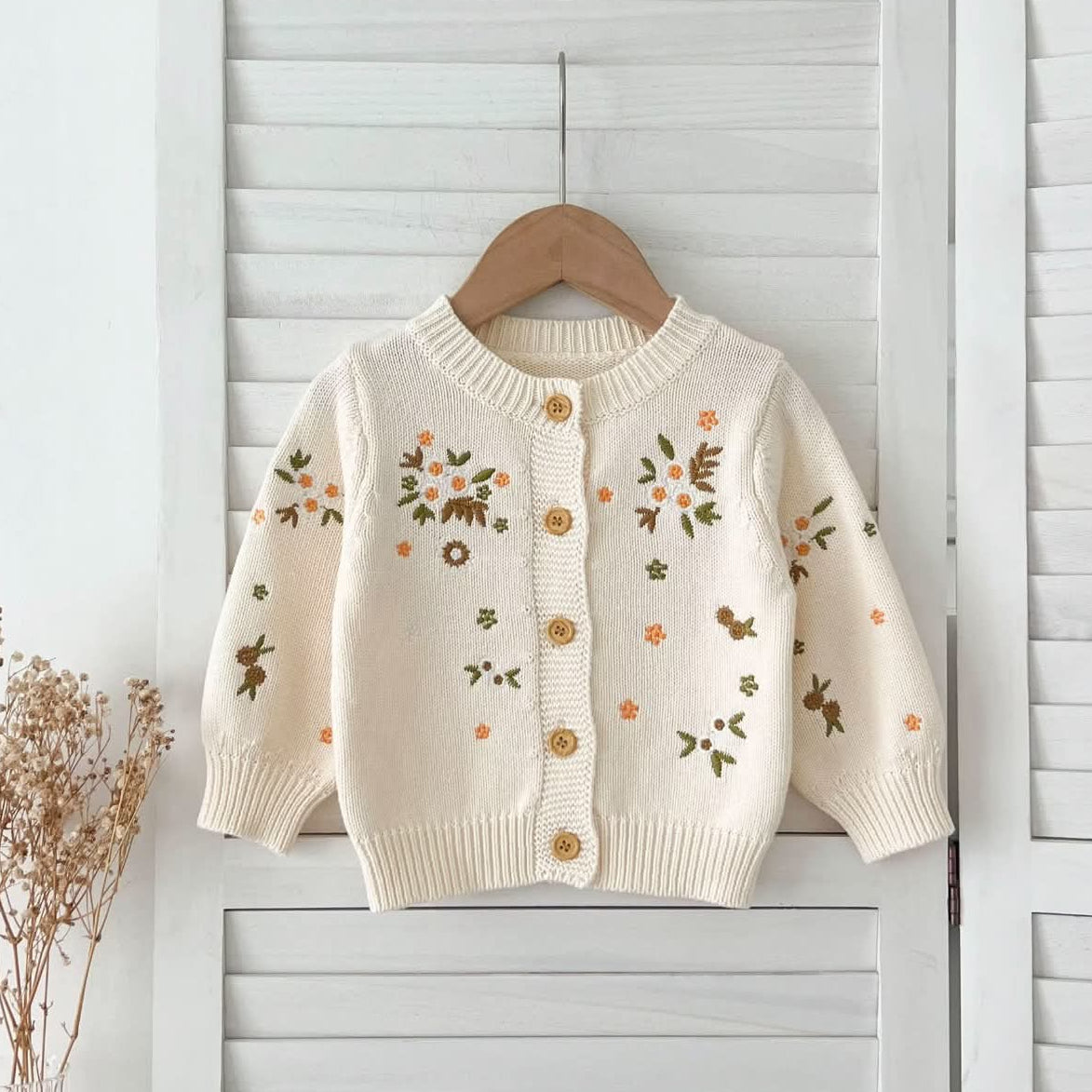 Floral Embroidered Knit Sweater