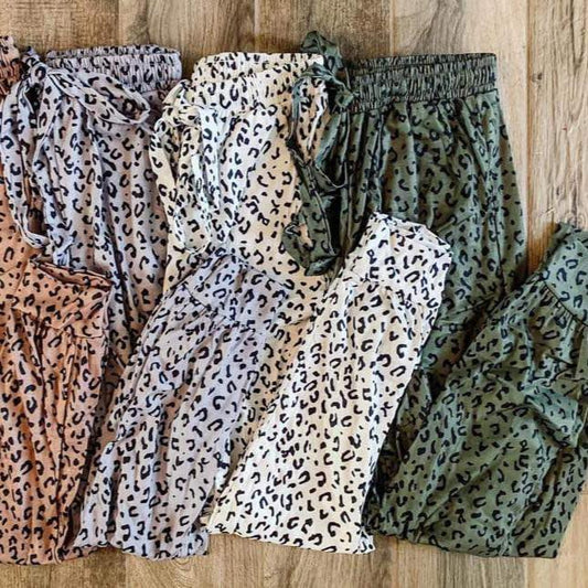Girls Leopard Joggers