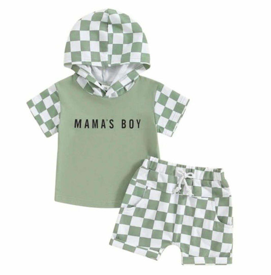 Mama's Boy Checkered Two Piece Set