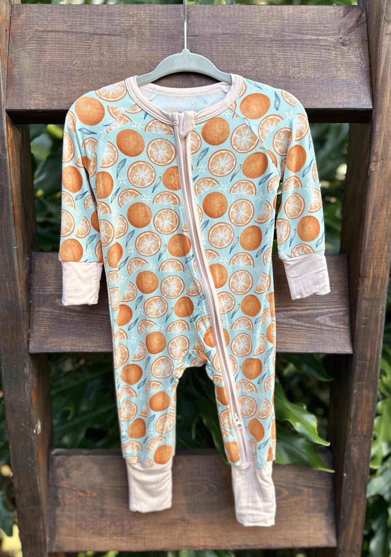 Orange Blossoms Bamboo Zippy Pajamas