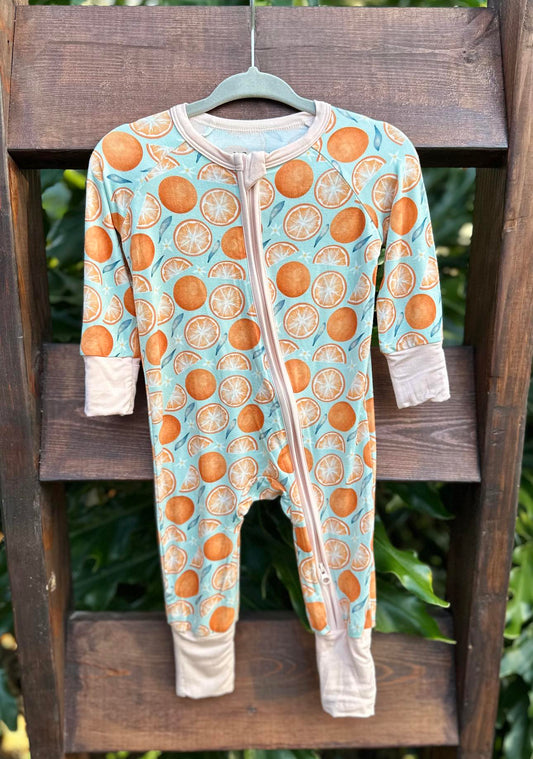 Orange Blossoms Bamboo Zippy Pajamas