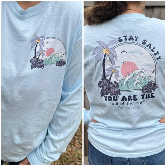 Stay Salty Faith Long Sleeve Graphic Tee