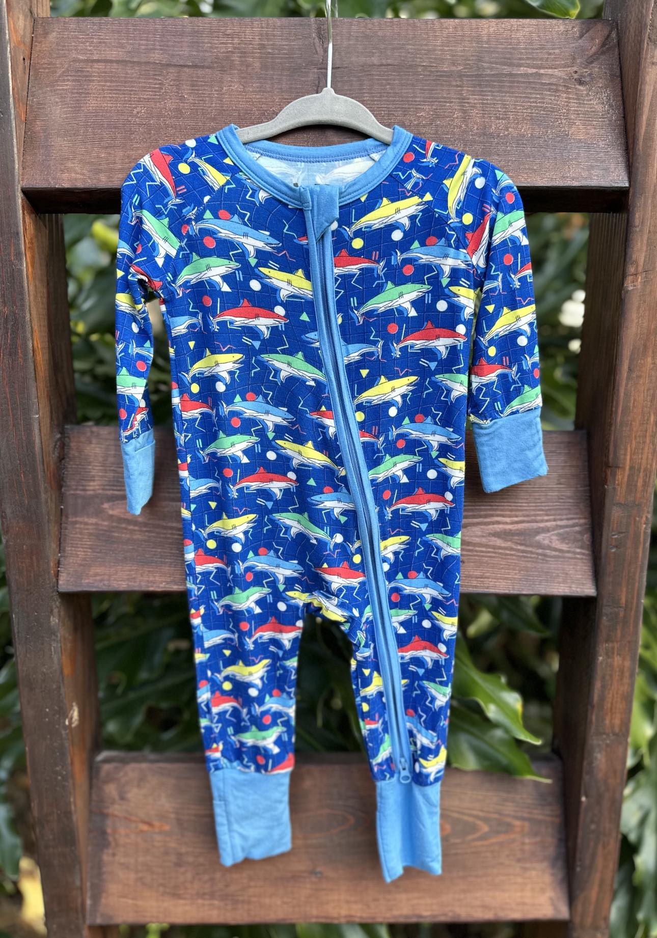 Retro Shark Bamboo Zippy Pajamas