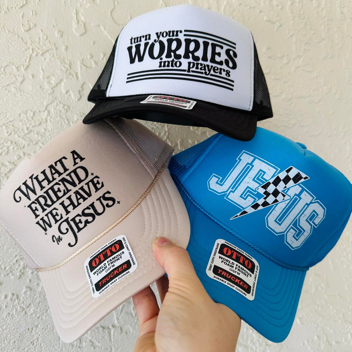 Turn Your Worries into Prayers Faith Foam Trucker Hat