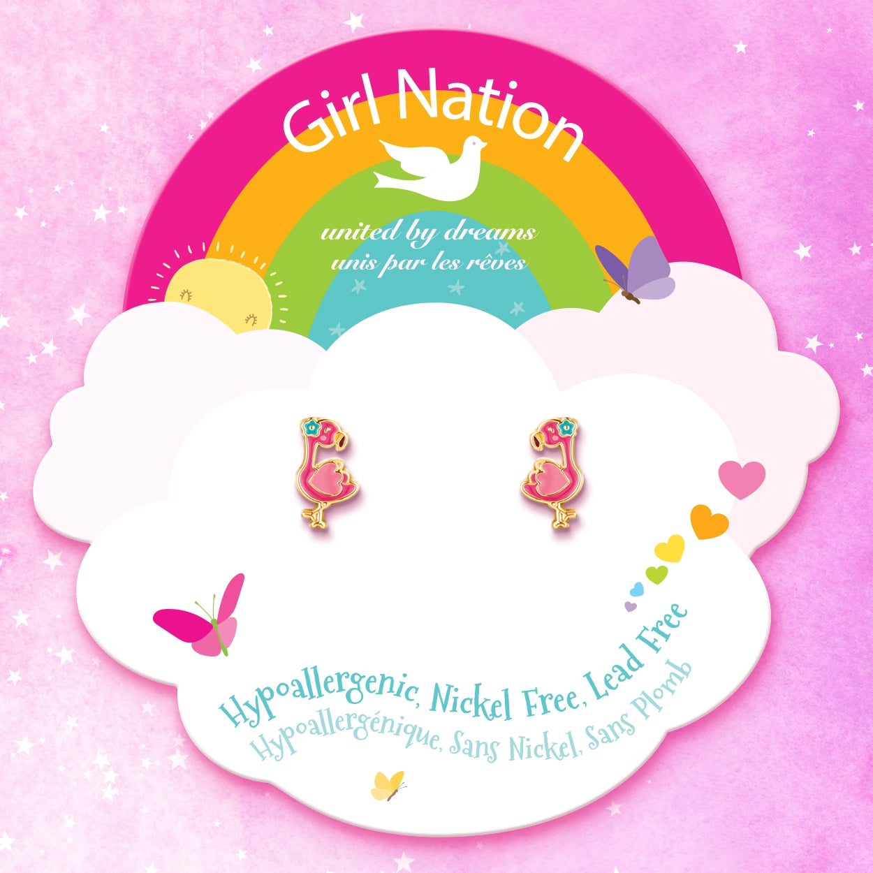 Fancy Flamingo Stud Earrings