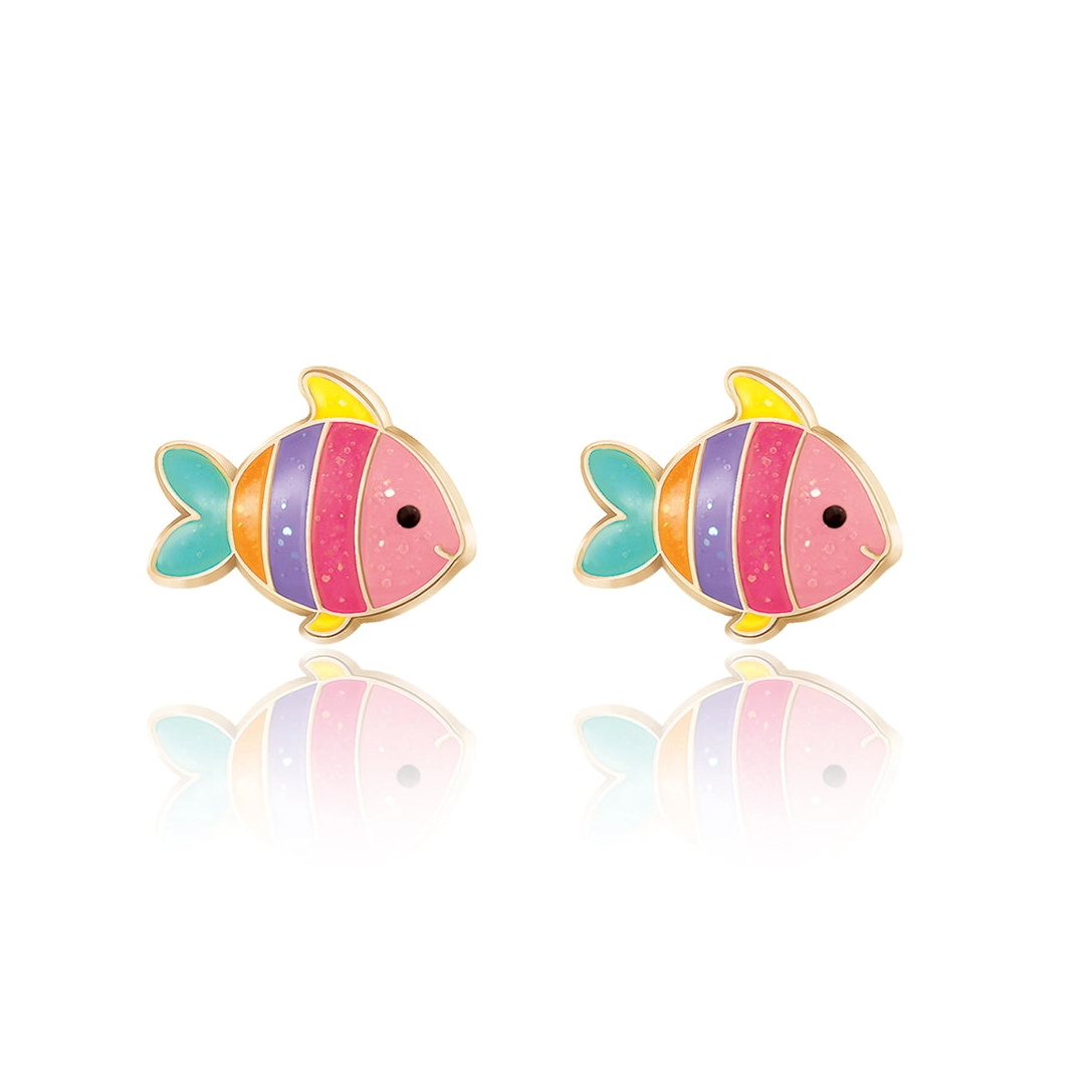 Glitter Fish Stud Earrings