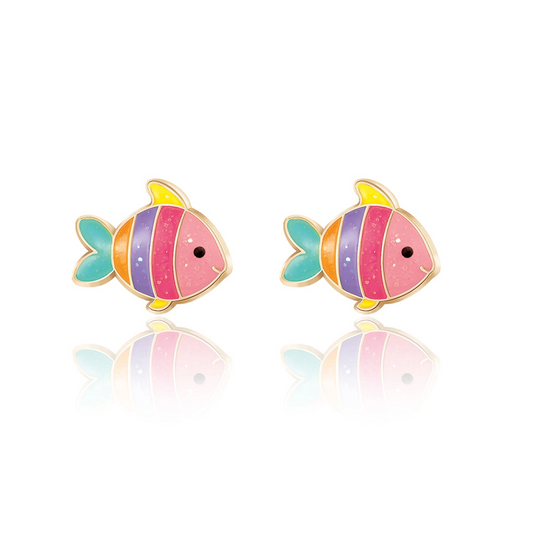 Glitter Fish Stud Earrings
