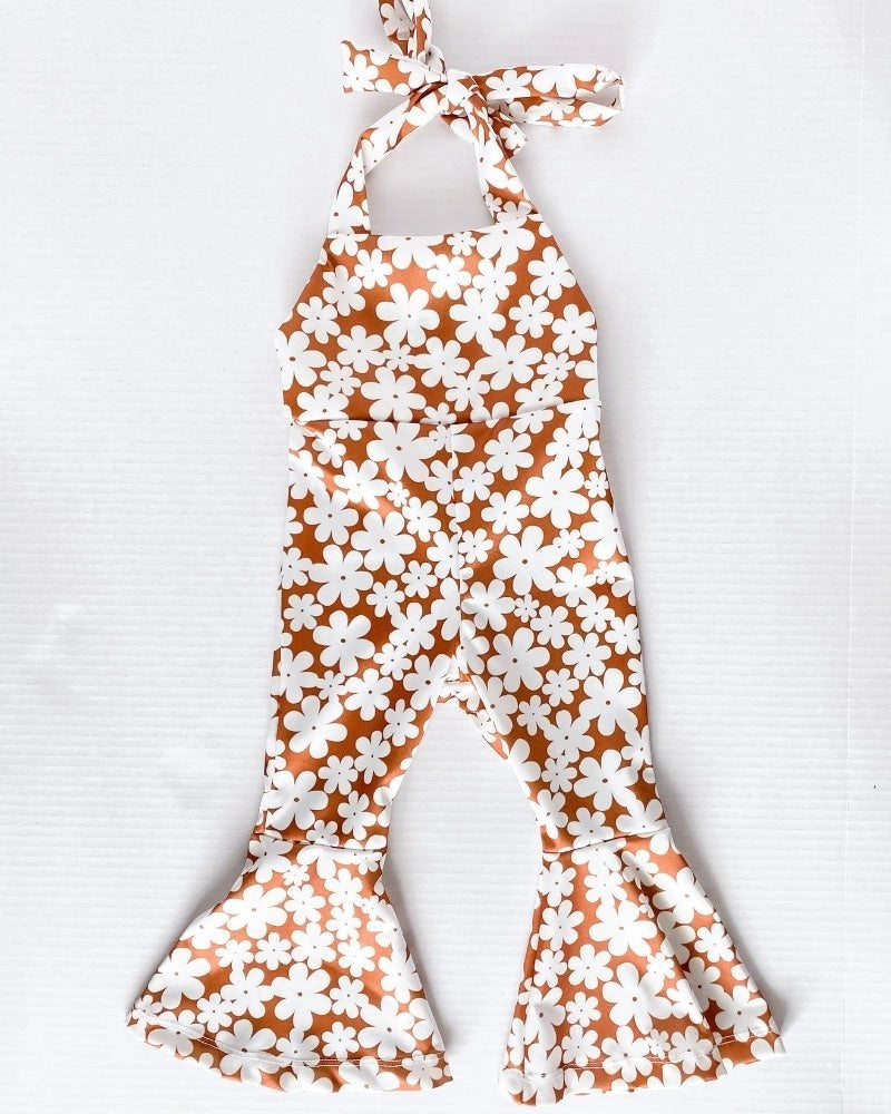 Flower Child Pleated Bell Bottom Girls Jumper