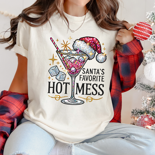 Santa's Favorite Hot Mess Graphic Tee