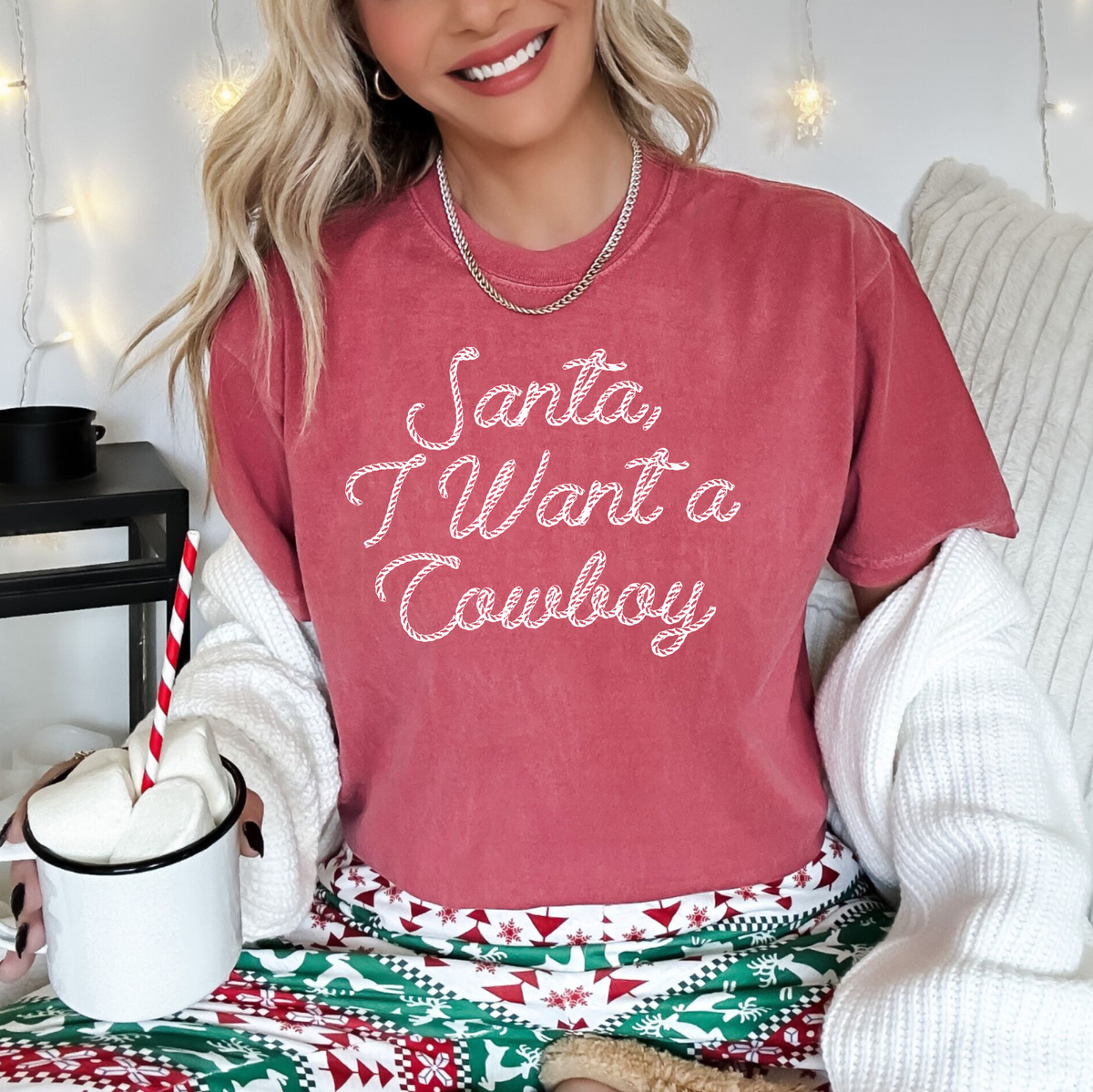 Santa I Want a Cowboy Graphic Tee