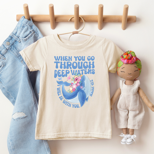 When You Go Through Deep Waters Youth Faith Graphic Tee