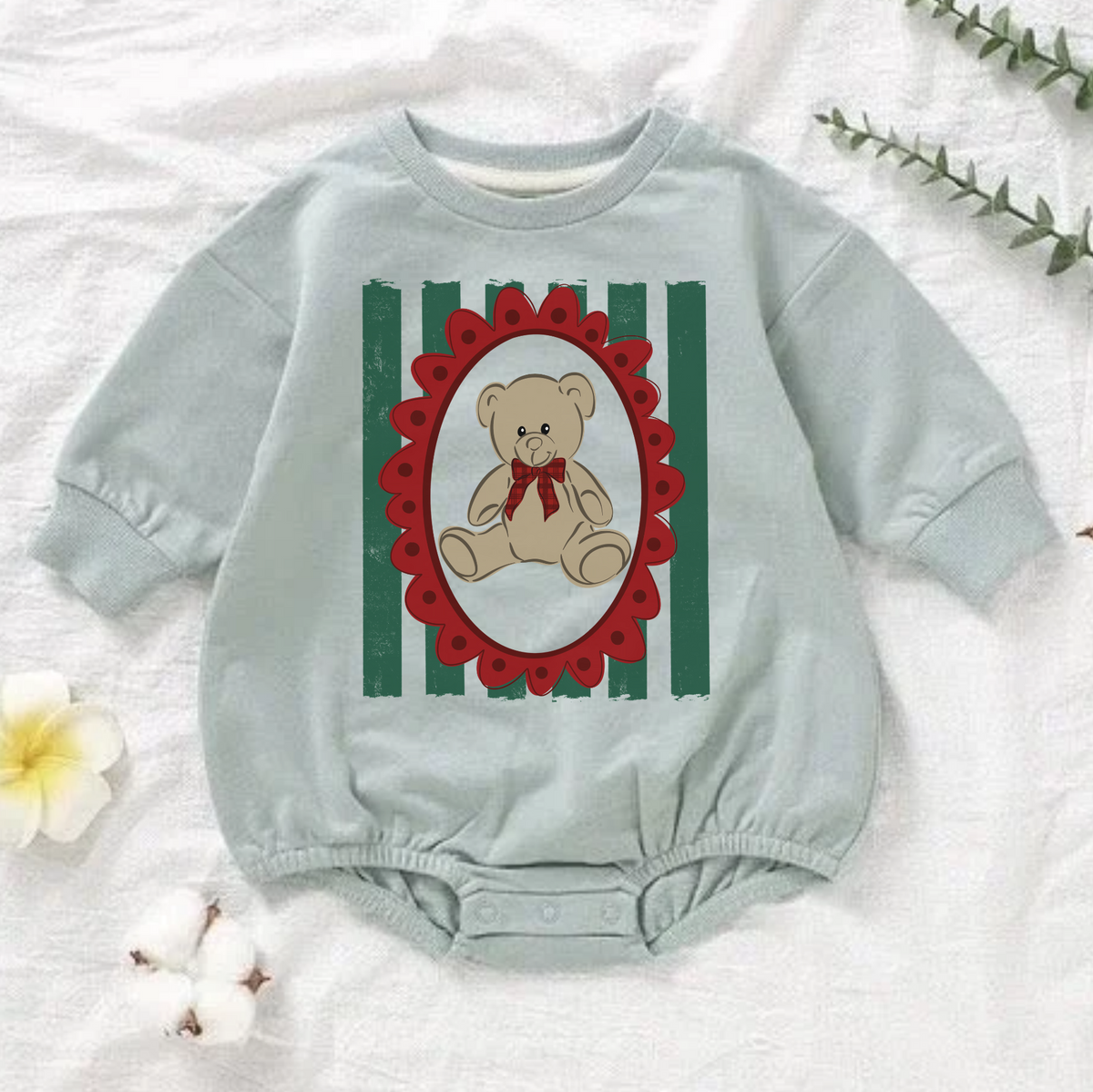 Teddy Bear Long Sleeve Bubble Romper