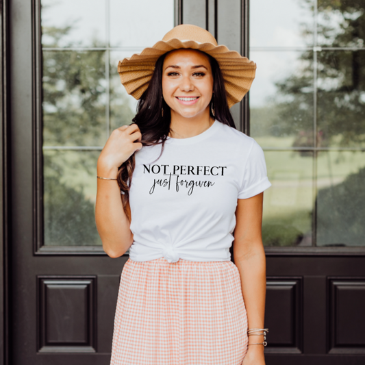 Not Perfect Just Forgiven Faith Graphic Tee