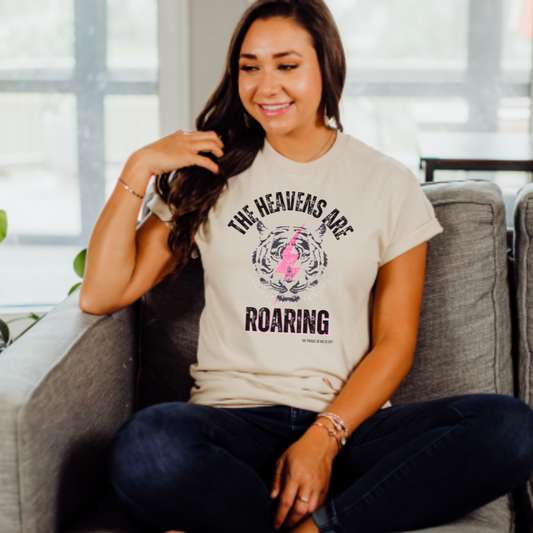 The Heavens are Roaring Pink Bolt Faith Graphic Tee
