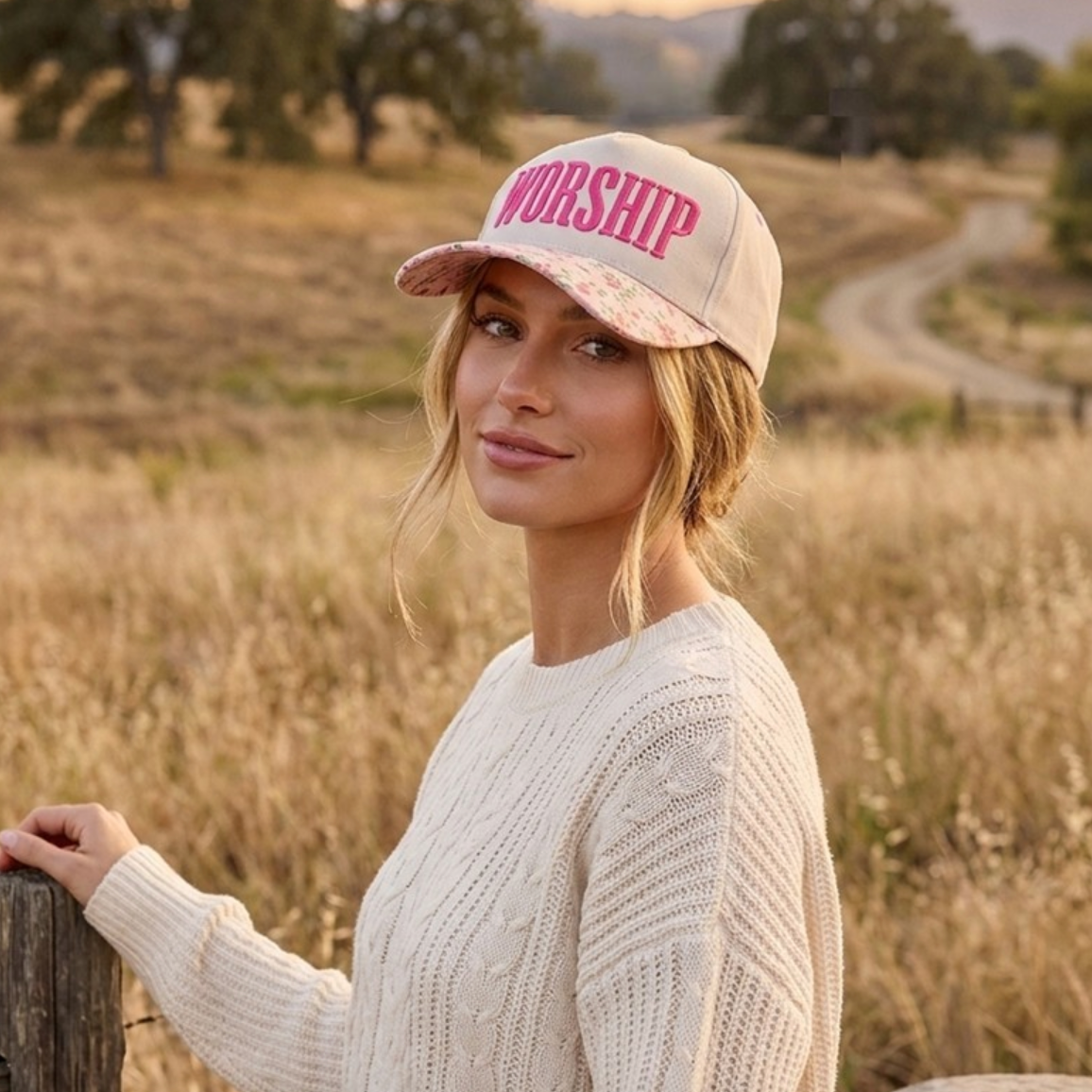WORSHIP Embroidered Canvas Hat