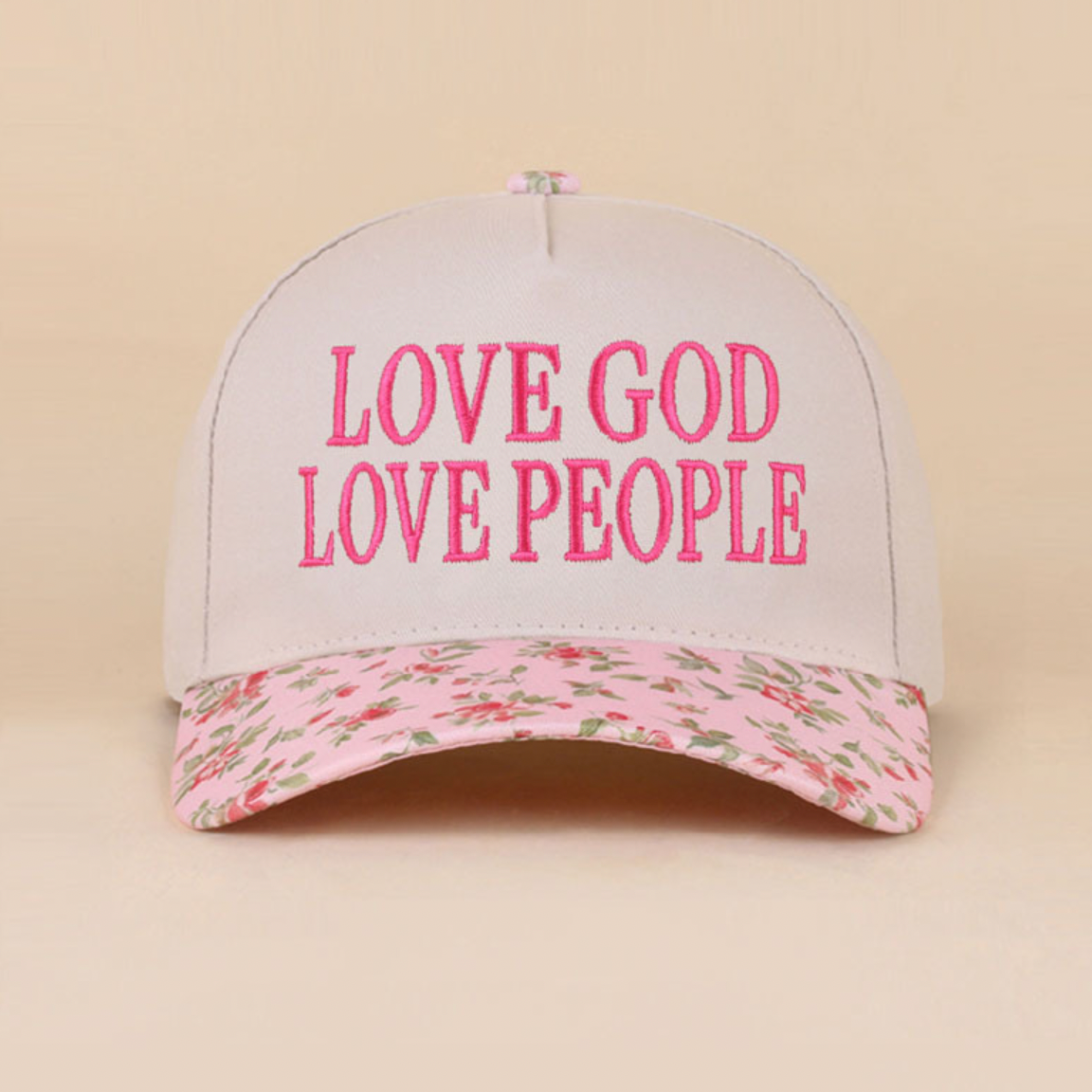 Love God Love People Embroidered Canvas Hat