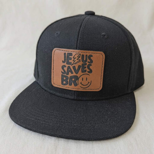 Jesus Saves Bro Leather Patch Kids Hat