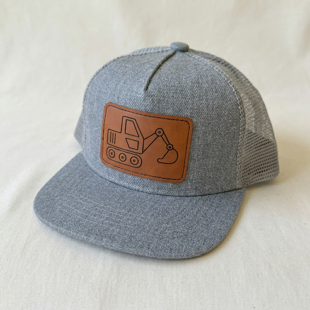 Excavator Leather Patch Kids Hat