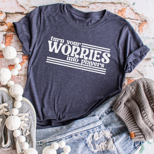 Turn Your Worries Into Prayers Faith Graphic Tee