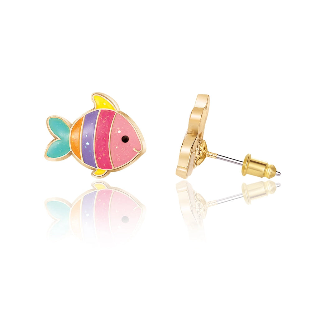 Glitter Fish Stud Earrings