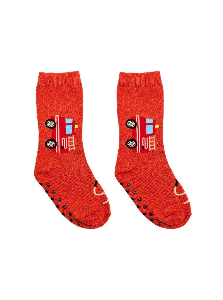 3D Packaged Kids Socks - Firetrucks