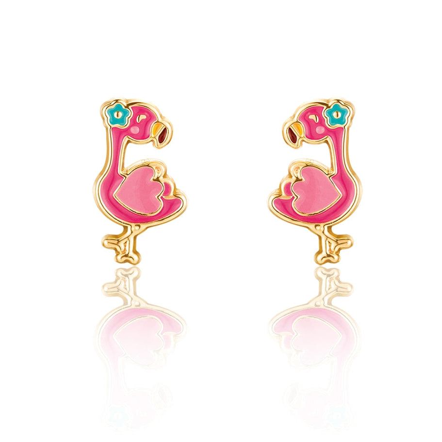 Fancy Flamingo Stud Earrings