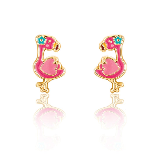 Fancy Flamingo Stud Earrings