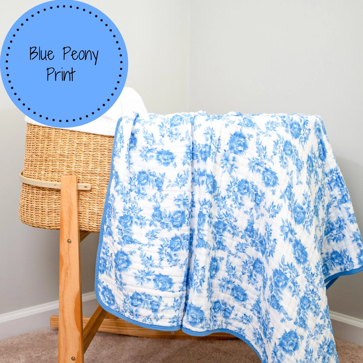 Blue Peony Muslin Quilt
